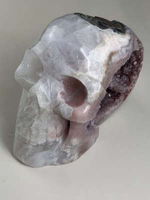 Pink Amethyst Grotto Skull